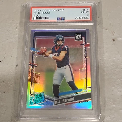 2023 Donruss Optic Holo Prizm #244 CJ Stroud Texans RC Rookie PSA 9