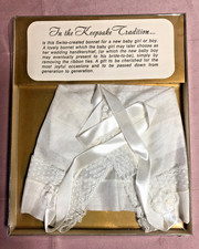 Vintage Keepsake Swiss Baby Bonnet with Original Box - Ships Free