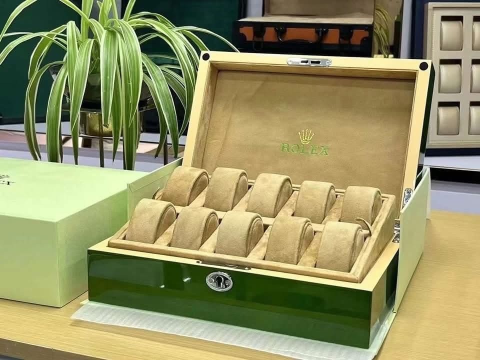 ROLEX WOODEN BOX STORAGE GREEN | eBay