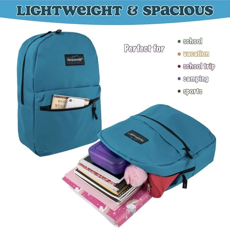 Mochilas com alças acolchoadas ajustáveis|Mochilas escolares para meninas, meninos - Azul - Imagem 2 de 4