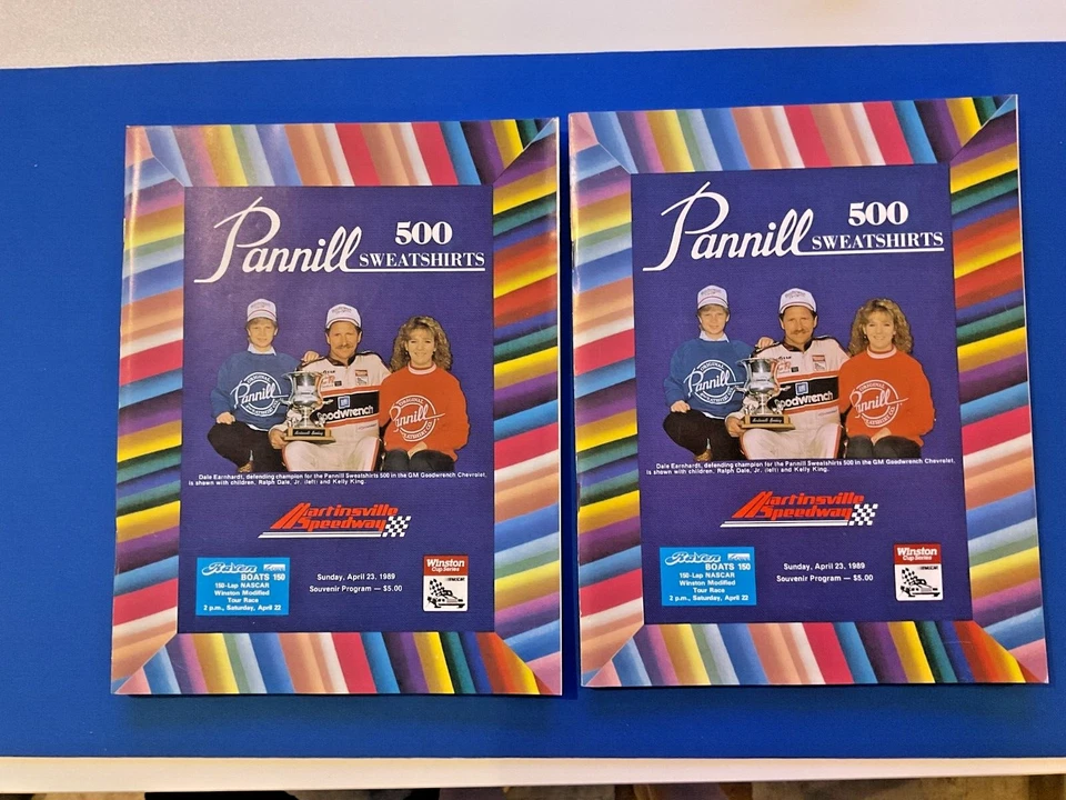 NASCAR Martinsville Speedway Programa Oficial 1989 Dale Earnhardt SR JR Kelly Foto 2 de 3