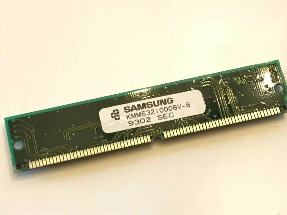 SAMSUNG KMM5321000BV-6 4MB 72 PINES 60NS PÁGINA RÁPIDA SIMM SIN PARIDAD FPM fcb13.1 Foto 2 de 2