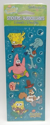 Vintage SPONGEBOB SQUAREPANTS Nickelodeon Stickers Patrick Squidward Sandy Gary