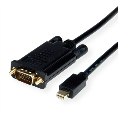 Kabel Mini DisplayPort-VGA, Mini DP Stecker - VGA Stecker, schwarz, 1 m