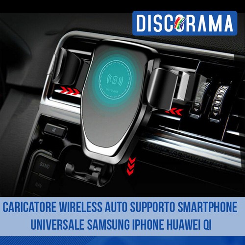 Caricatore Wireless Auto Supporto Smartphone Universale Samsung Iphone Huawei Qi