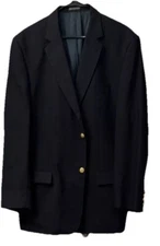 CHIARELLI Men SZ44 Navy Blue 100% New Wool Suit Jacket Old Money Wedding Office