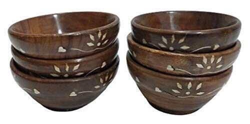 Wooden Elegant Design Bowl Serving Bowl Multipurpose Bowl Dining Bowl Set Of 6