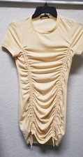 Yellow Body Hugging Dress W/Ruched Sides - M - NEW
