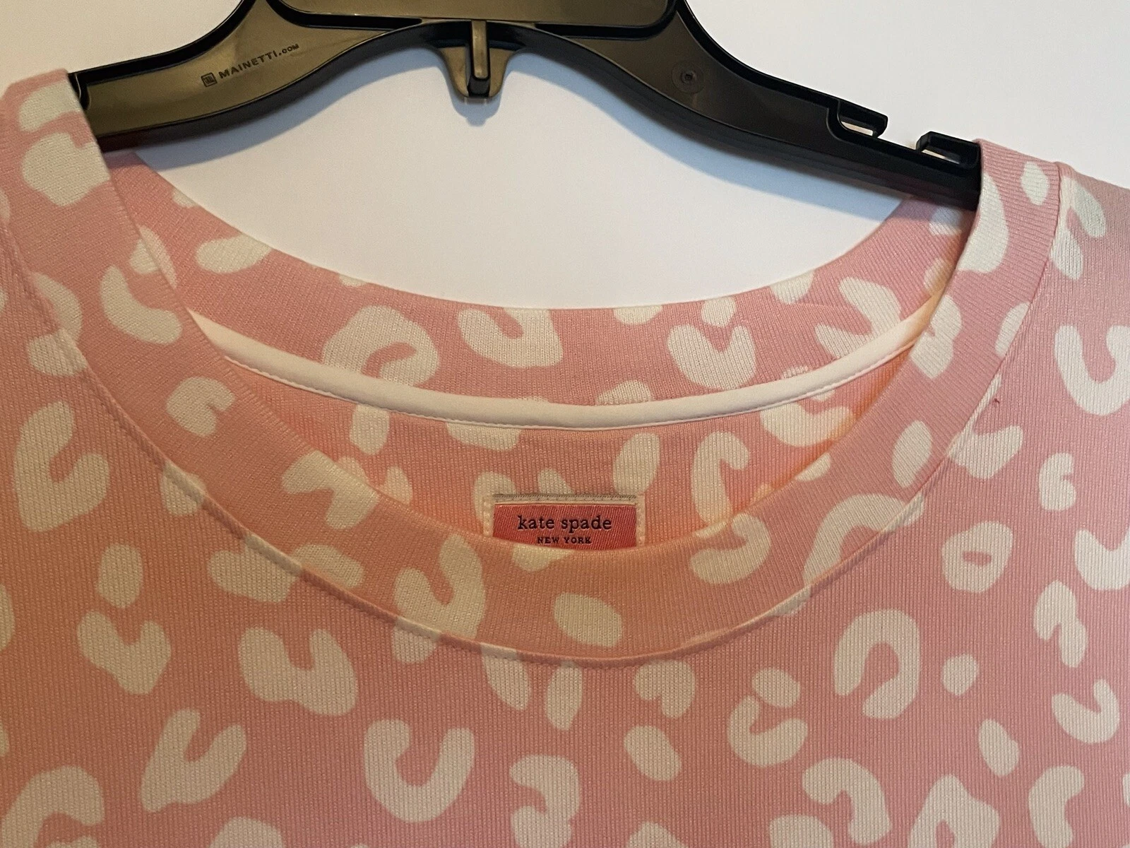 Abito corto Kate Spade New York donna taglie forti stampa rosa L S 2X nuovo con etichette $62
