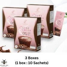 COCOA COLLAGEN BURN FAT S SURE COCOA DRINK POWER CONTROL HUNGER DIET NO SUGAR x3