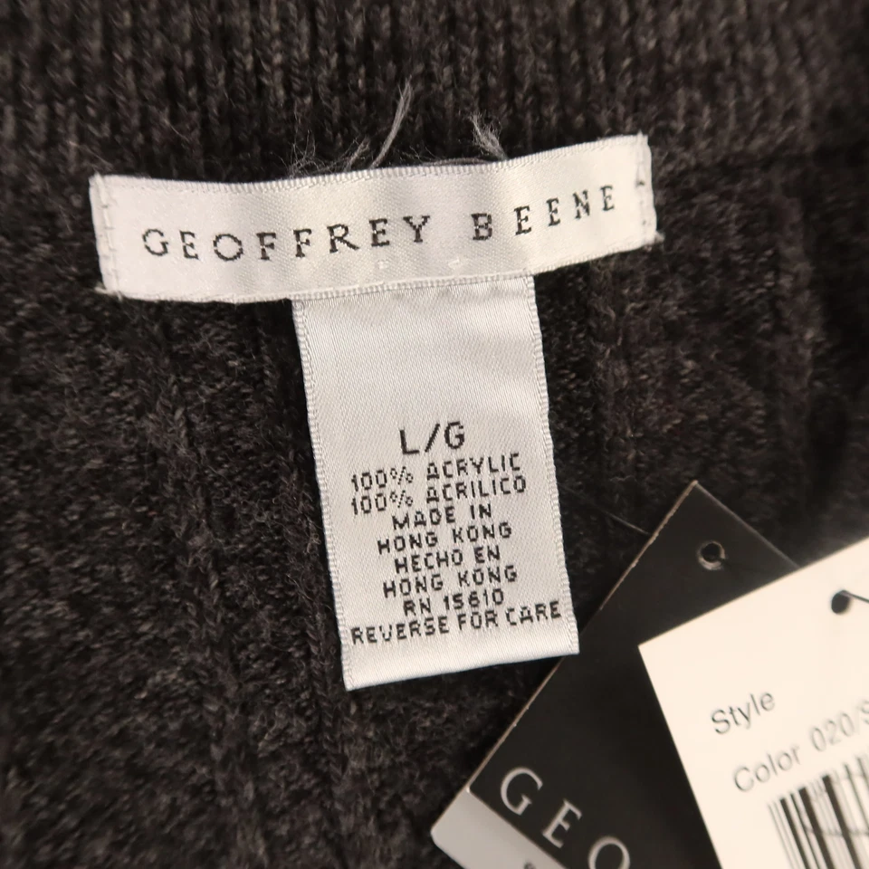 Geoffrey Beene Sweater Mens L Gray Acrylic Ribbed Vest NEW - Image 3 of 4