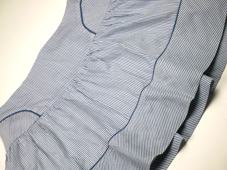 NAF NAF Azul Blanco Rayas Años 2000 Y2k Mini Patrón Completo Verano Falda Pequeña 10 Foto 4 de 4