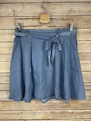 Vero Moda Large NWT 100% Tencel Skirt Tie Belt Polka Dot Pleated Zip Side