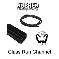 1960 1961 1962 Mopar Window Run Channel - Flexible - 1/2" Tall 1/2" Wide at Base