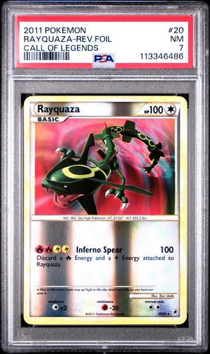 2011 POKEMON CALL OF LEGENDS RAYQUAZA #20 REVERSE FOIL PSA 7 NM #113346486