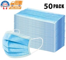 50 PCS Face Mask Mouth Nose Protector Respirator Masks with Filter USA Seller