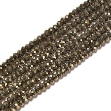 Pyrite Faceted Rondelle Beads Size 2x3mm 15.5'' Strand 2x3mm 