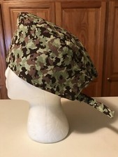 Scrub Hat Medical Nursing Chemo Skull Cap "Camo" "Army" Cotton Fabric
