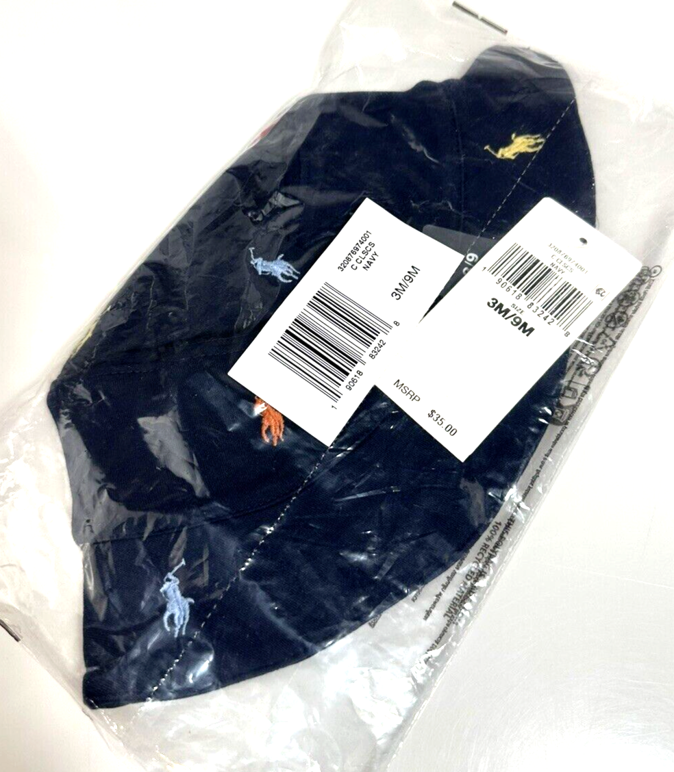 【Polo by RalphLauren】バケットハット Made in USA Ralph Lauren Polo Baby Bucket Hat Cap Interlock 3M/9M Baby