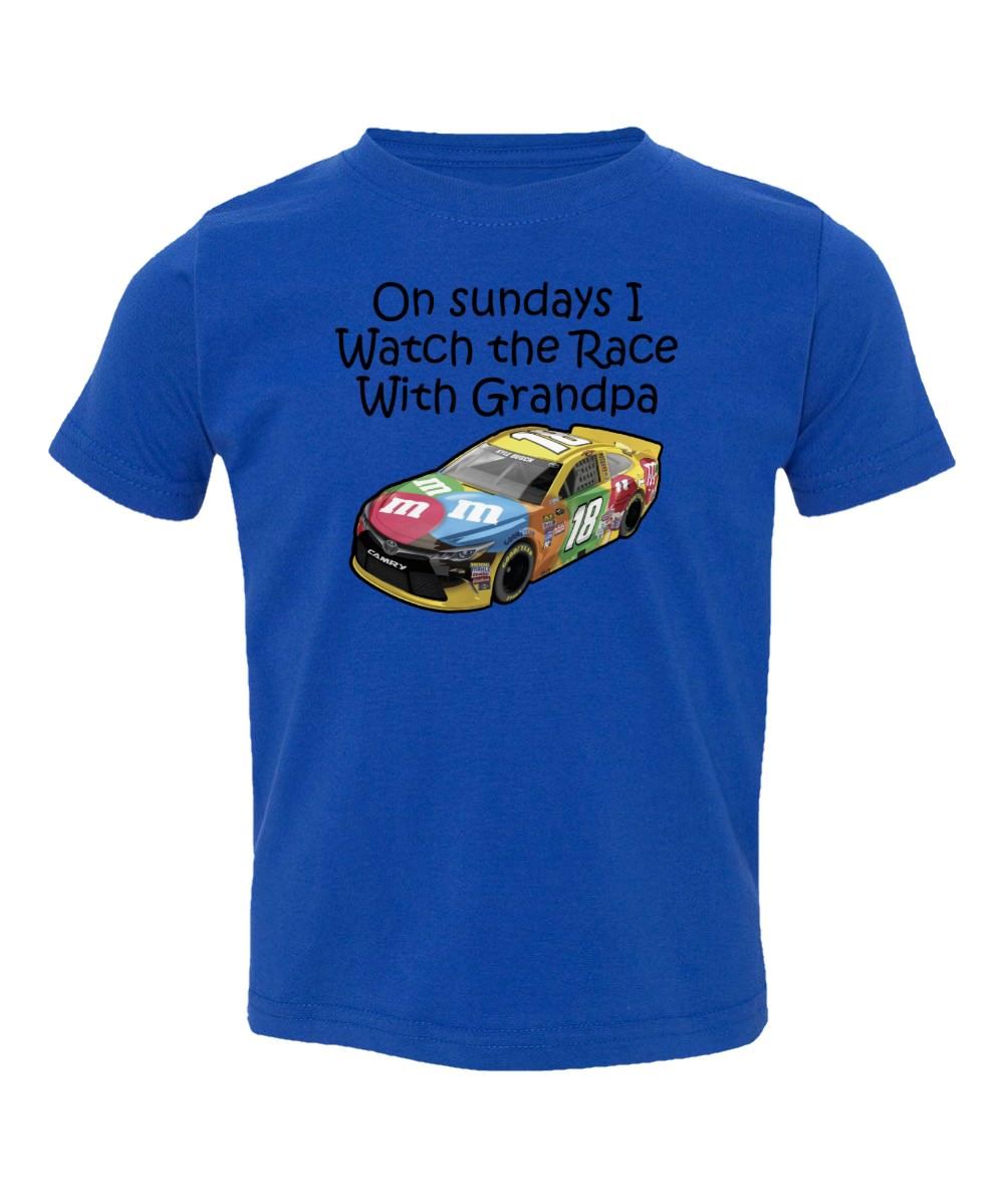 Kyle Busch Watching With Grandpa Nascar Kids Toddler TShirt eBay