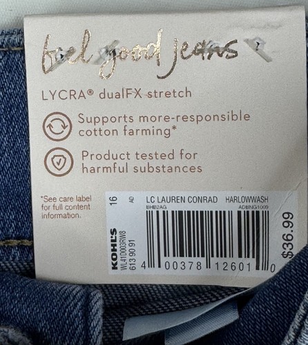 LC Lauren Conrad Womens Super High Rise Patch Pocket Soft Denim Jeans Short 16 - Picture 9 of 13