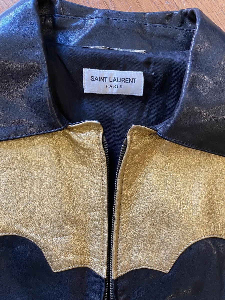 Saint Laurent Paris SS2015 Western Circus Jacket Metallic/Black Size 48 YSL