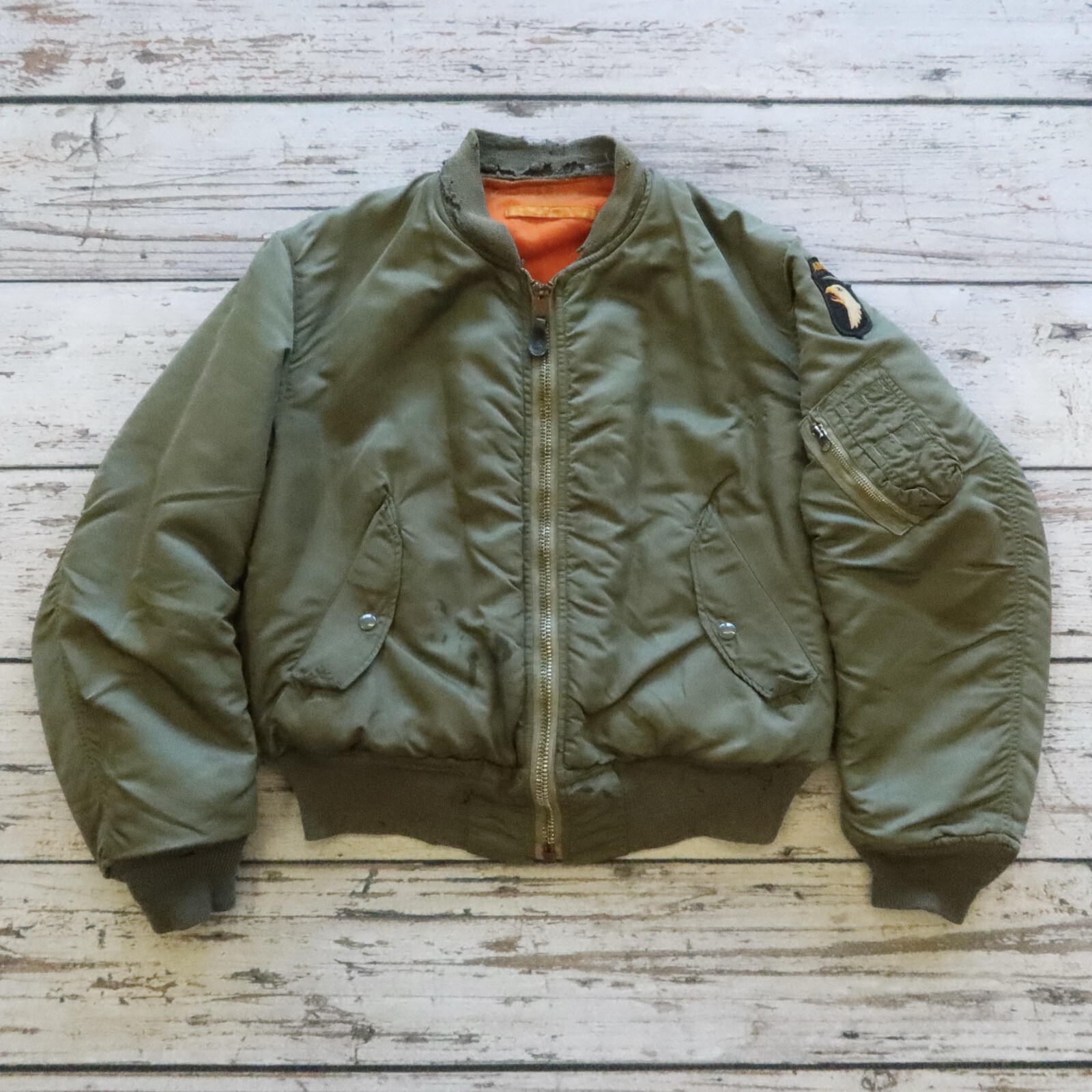 Vintage 1971 USAF US Air Force MA-1 Airborne Bomber Jacket Alpha Industries