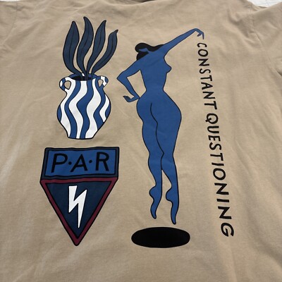 Parra Questioning Shirt Size XL Beige