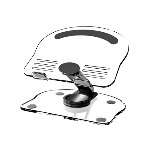 Acrylic Tablet Stand Desktop Foldable Holder 360° Rotation Base Clear Bracket C - Afbeelding 8 van 15
