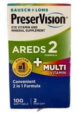 Bausch&Lomb PreserVision AREDS 2 Multivitamin Softgels 100 Ct EXP 5/2026+