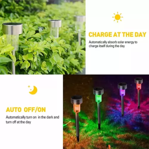 12 Pack Solar Power LED Stake Lights Patio Outdoor Garden Lawn Path Lamp Light - Bild 2 von 13