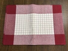 Set of 4 NWT Sonoma Cotton Placemats  Claremont Barn Red  13  x19  Farmhouse