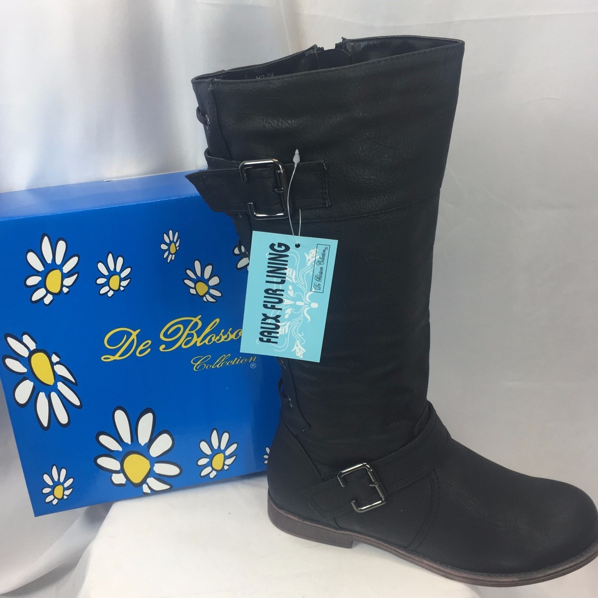 botas negras media caña mujer