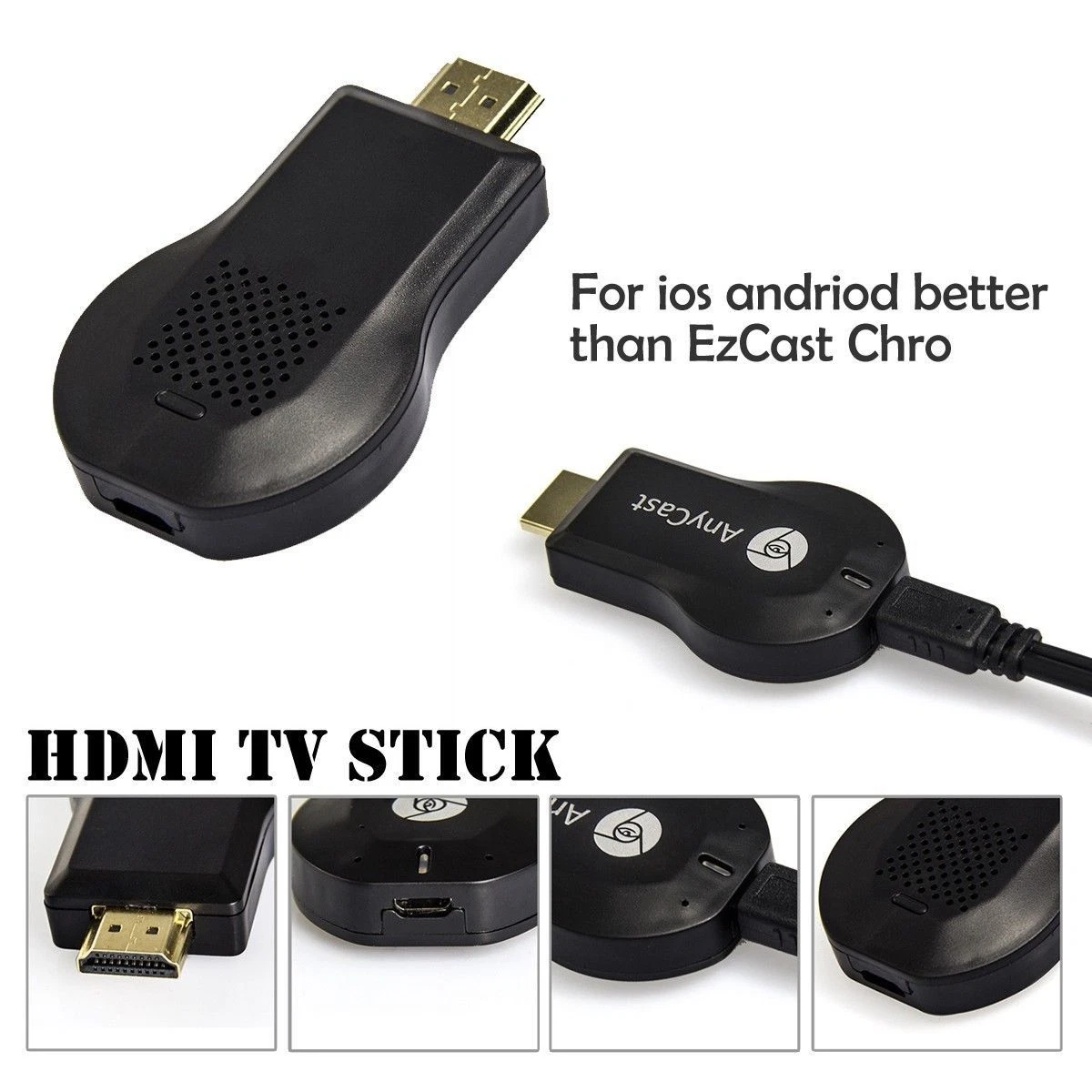 Acesquare Wireless Display 1080P Miracast Wifi Dongle  DLNA Airplay HDMI  Adapter from Mobile/Tablet to TV/Projector at Low Price 