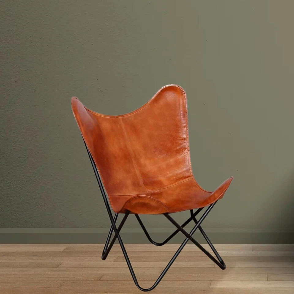 Brown Leather Butterfly Chair-Living Room Chair Cover ( Chair Cover Only ) - Image 4 of 4