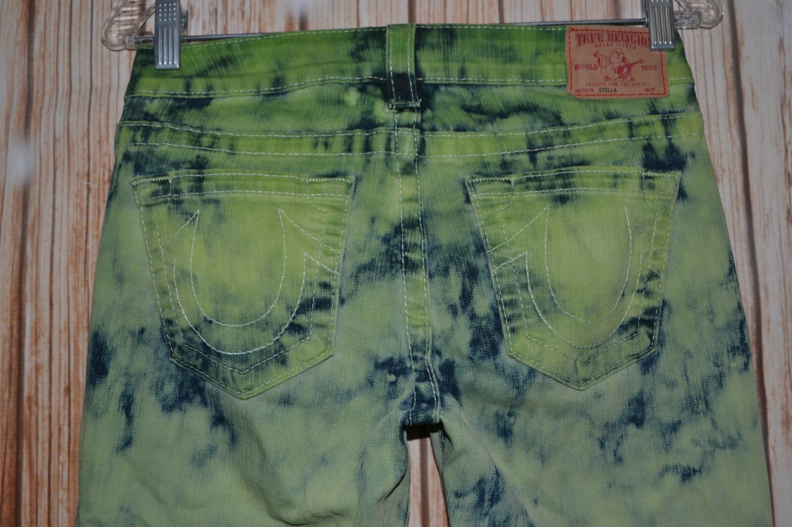 True Religion Women's Stella Skinny Pocket Flaps Tie Dye Jeans Sz 28x34 thumbnail 7