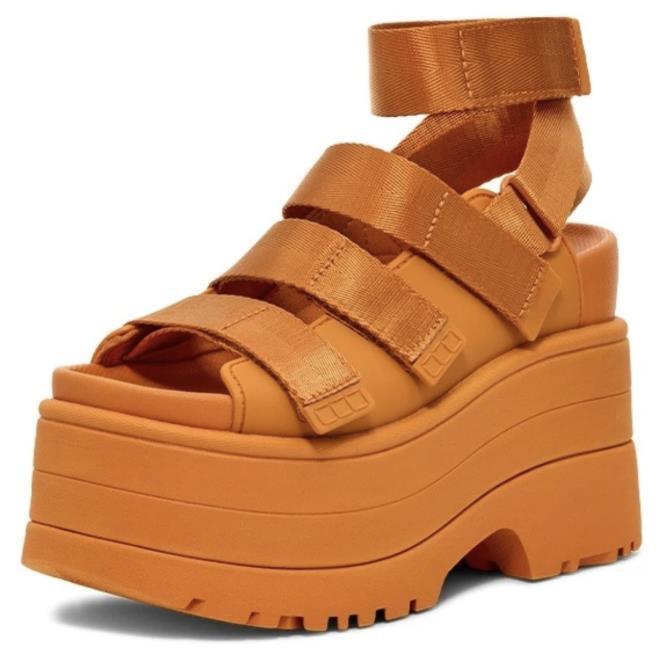 SAOLA Ciabatte donna suola spessa romana alta altezza punta aperta sandali moda