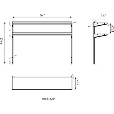 Atosa MROS-67P DOUBLE OVER SHELF 67'' WIDE FOR ATOSA MPF8202GR