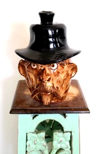 billy joe craven , face jug, pottery,  pottery 10'' TALL  X 8'' WIDE