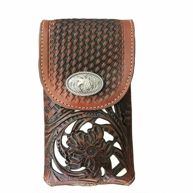 Western Genuine Leather Belt Phone Case Cowboy Phone Holder Holster