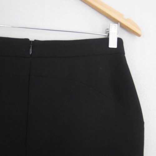 Portmans Skirt Womens 10 Black Straight Pencil Silver Zips Stretch Work Office - Picture 6 of 13
