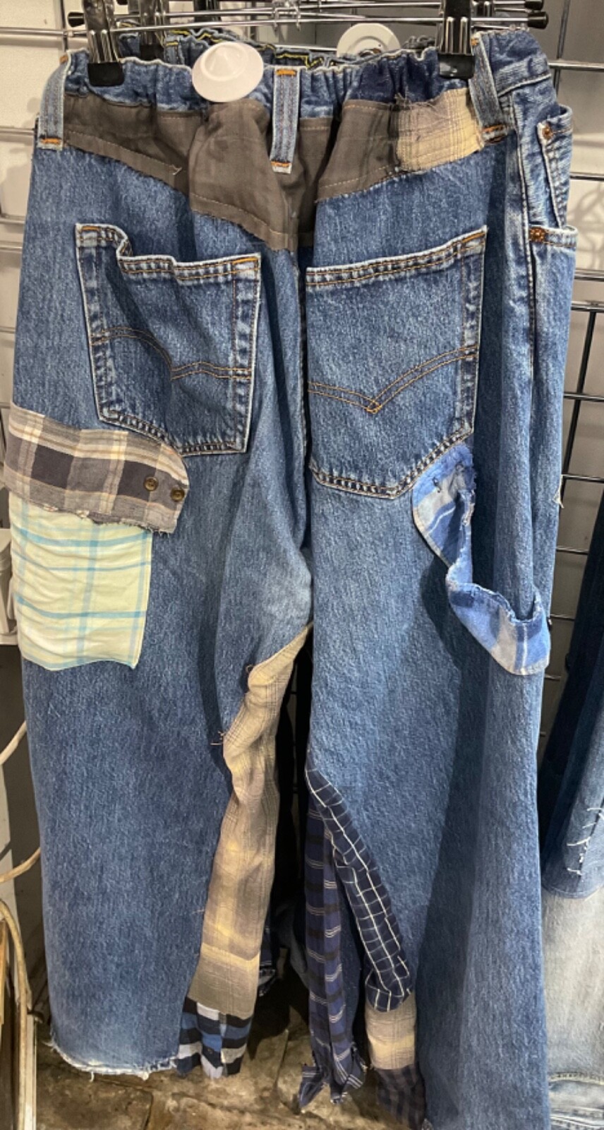 Random Vintage Upcycled Patchwork Flannel Jeans R… - image 12