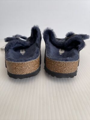 NEW Birkenstock Arizona Shearling Midnight Suede Sandals  display picture 1