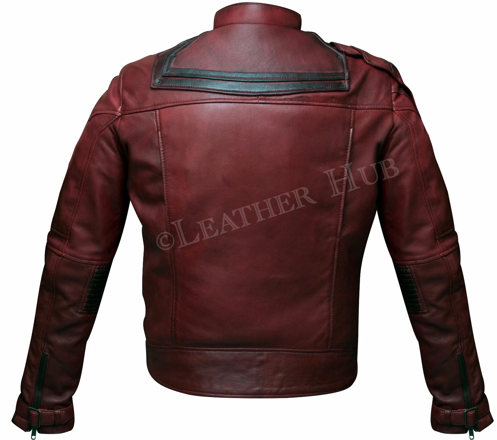 Guardians of the Galaxy 2 Star Lord Chris Pratt Maroon Real Leather Jacket image 3