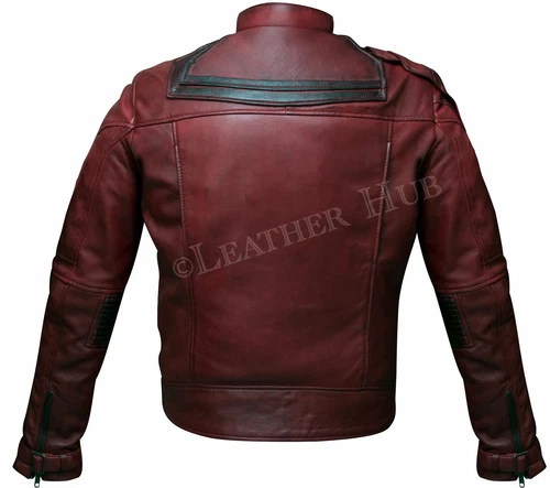 Guardians of the Galaxy 2 Star Lord Chris Pratt Maroon Real Leather Jacket image 3