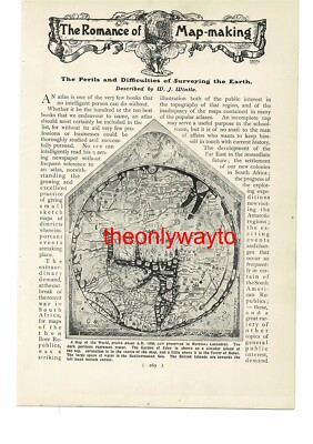 Weltkarte um 1300, Hereford Cathedral & Explorers, Buchillustration (Druck), 1902