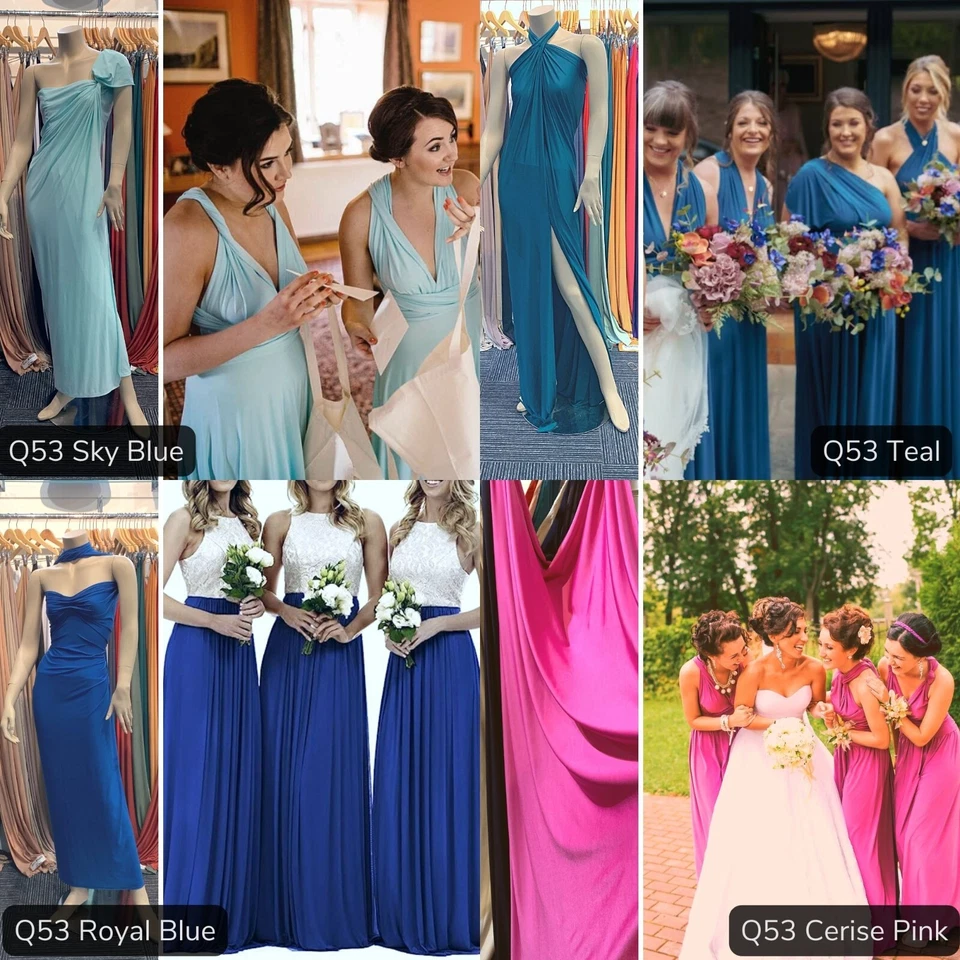 Silk Touch Dressmaking Stretch Jersey Fabric Infinity Bridesmaid Prom Dress - Image 4 of 4