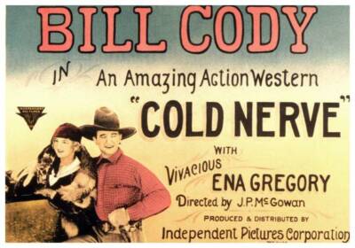 Cold Nerve Lobby Card Ena Gregory Bill Cody 1925 Old Movie Photo