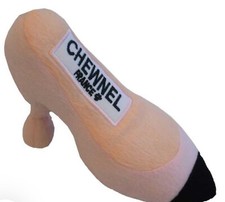 Chewnel pink Blush parody Tie me in knots shoe squeaky dog toy