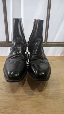 Hanover Black Leather Western Zip Ankle Boot Men Sz 8 eee/e Made in USA